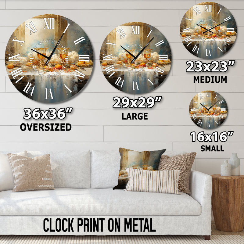 The Last Supper Spectrum Collage - Christianity White Face Wall Clock, Medium