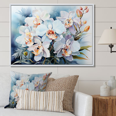 Orchidées grises sur la plage sur toile