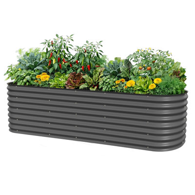 26" Tall 10 In 1 Modular Metal Outdoor Raised Garden Bed