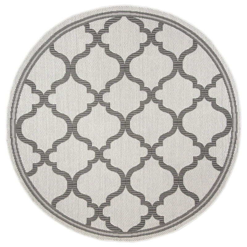 Murielle Performance Machine Washable Geometric Indoor/Outdoor Area Rug, Round 6'7"