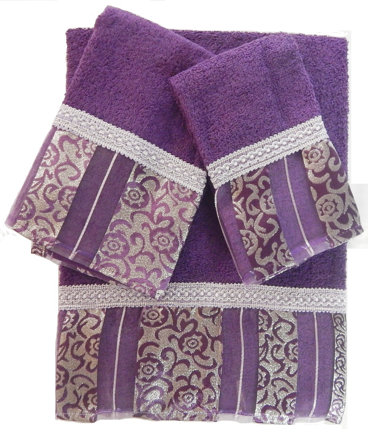 Purple and best sale gold towels