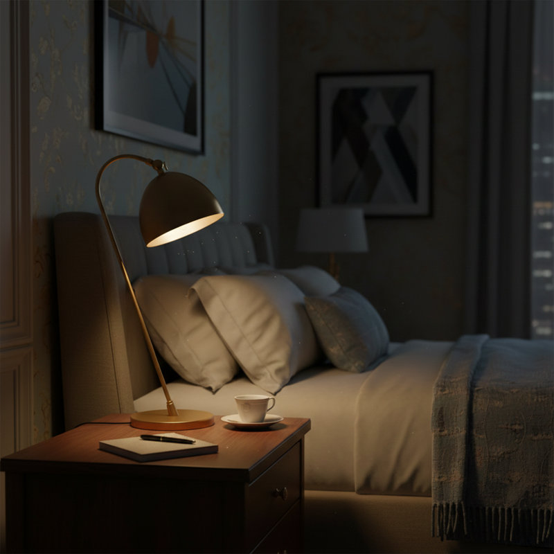 Lampe de table de travail en métal 21 "avec abat-jour dôme réglable Auerbach, Doré