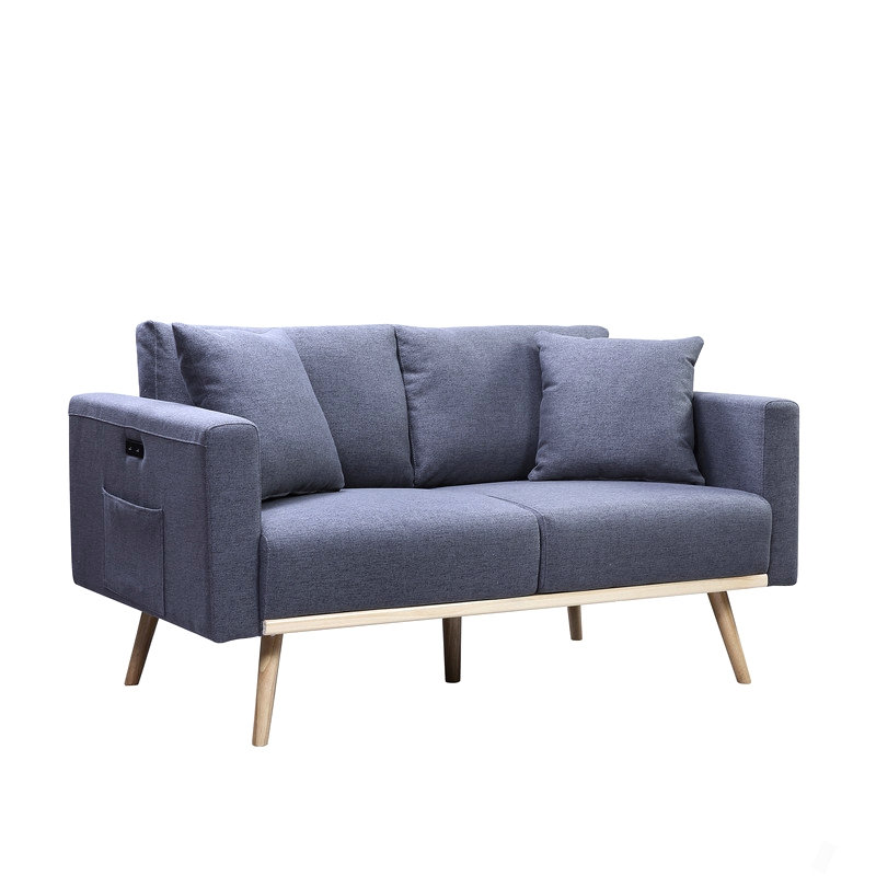 Causeuse Easton en lin et tissu gris foncé