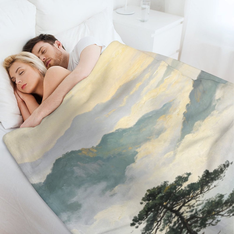 Jeté en flanelle Misty Pine Mountain Luxury, 50x60in