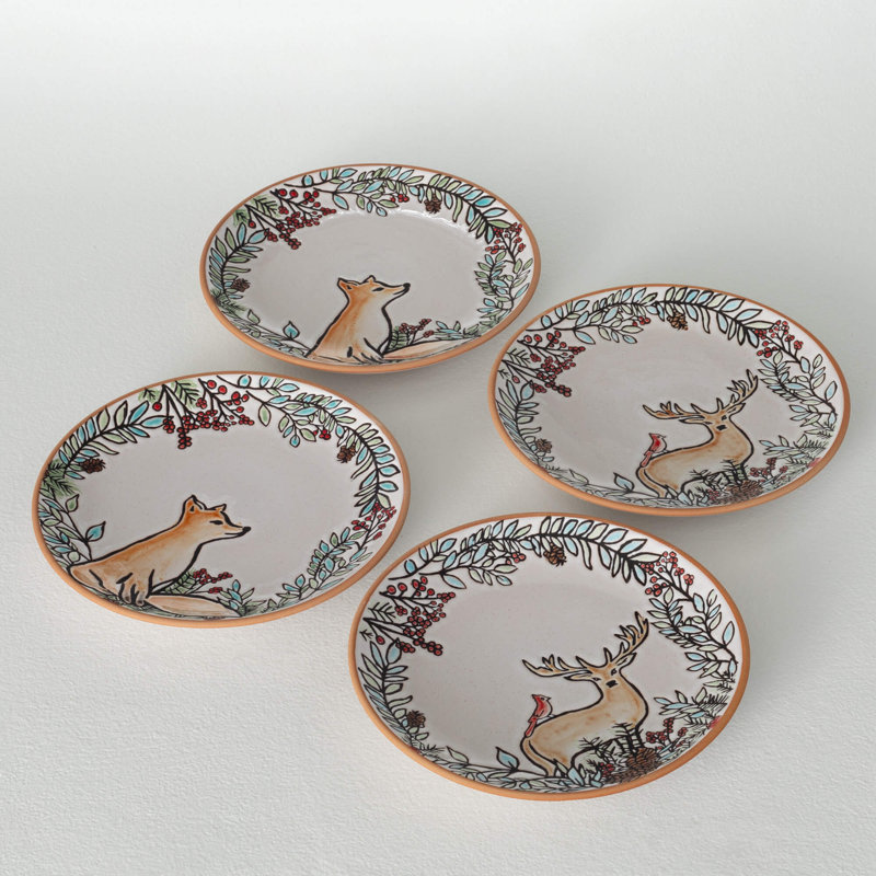 Multicolore 9 assiettes de Noël 9 "Woodland