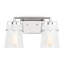 Applique murale de salle de bain 2 lumières Crofton au fini chrome avec abat-jour en verre transparent craquelé-112738092-112738086-112738087