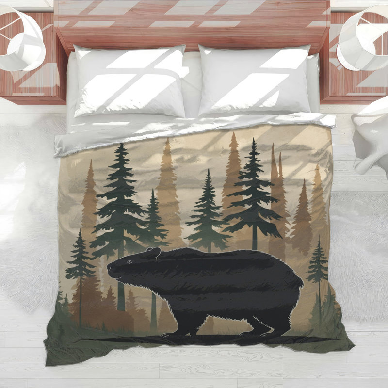 Capybara Silhouette Forest Comforter, Twin Extra Long