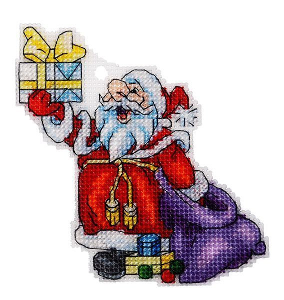 Trousse de broderie au point de croix compté Père Noël par Alisena 8028A