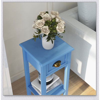 Table d'appoint à 2 niveaux avec tiroir et tablette, parfaite pour le rangement supplémentaire et les espaces de vie modernes