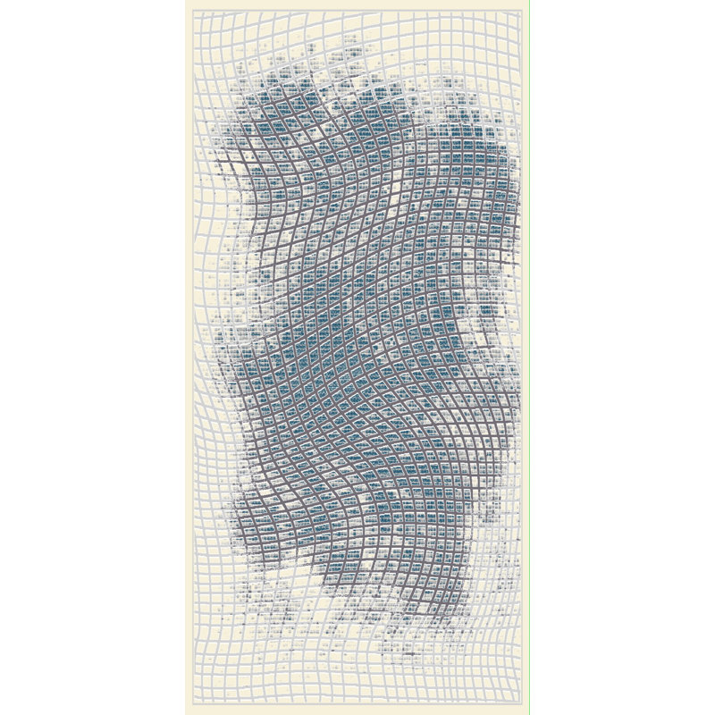 Tapis crème / bleu marine touffeté Talleyville, Rectangle 3 pi 11 po x 5 pi 11 po