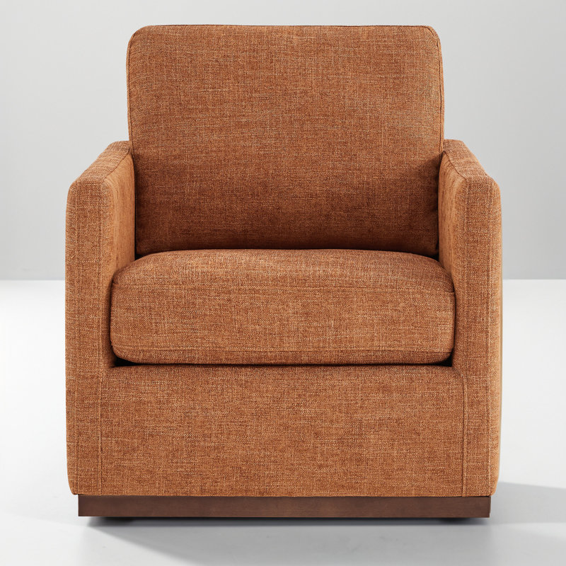 Fauteuil pivotant large Assiatou, Natté terre cuite