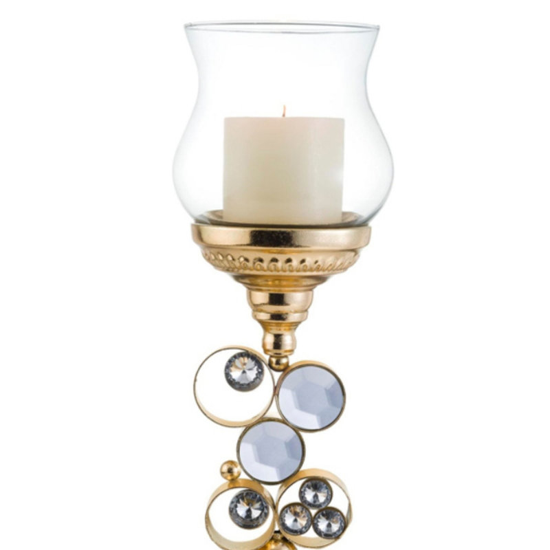 Elegant Polyresin Candleholder Gold Traditional Charm Home Decoration