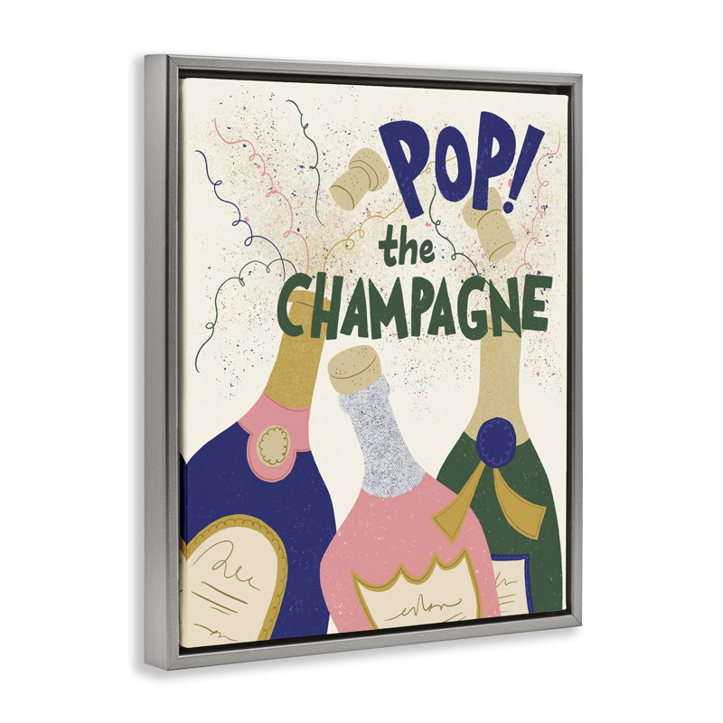  «Pop The Champagne Celebrate» par Kristina Hultkrantz, H 21 po x l 17 po, Gris