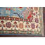 Tapis bleu en laine noué à la main de conception unique 2 pi 9 po x 4 pi 3 po