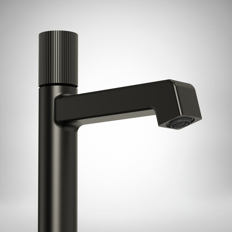 Robinet de salle de bain à un trou, robinet de salle de bain à poignée simple avec drain, Noir mat