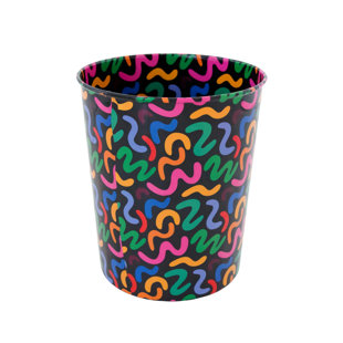 Poubelle décorative Bright Vibrant - poubelle unique pour chambre d'enfant, bureau personnel ou salle de bain