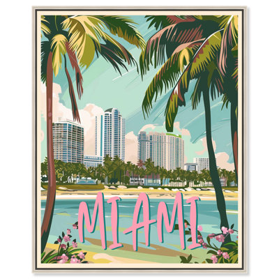 Miami Postcard Canvas Beach Coastal Art by Art Remedy