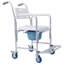 Chaise de chevet en acier avec roulettes, fauteuil de transport de douche et structure de toilette, blanc