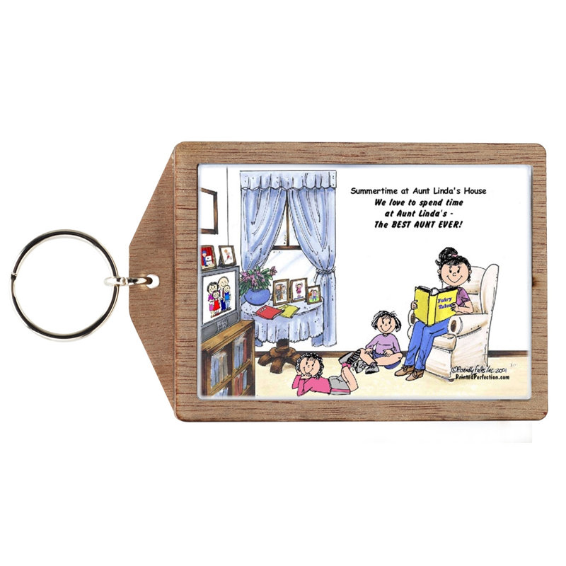 Porte-clés personnalisé, 2 filles en bois, Oui