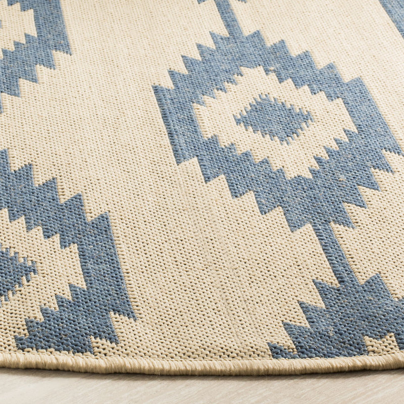 Lollar Southwestern Indoor/Outdoor Area Rug, Round 6'7"