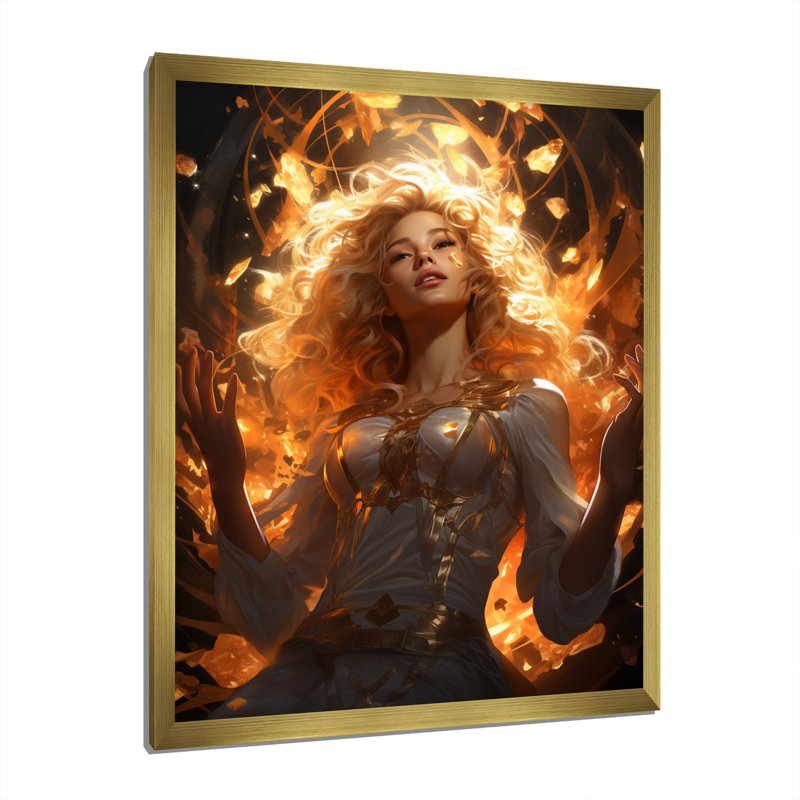 " Powerful Superhero I ", 32" H x 16" W x 1" D, Gold Single Picture Framed