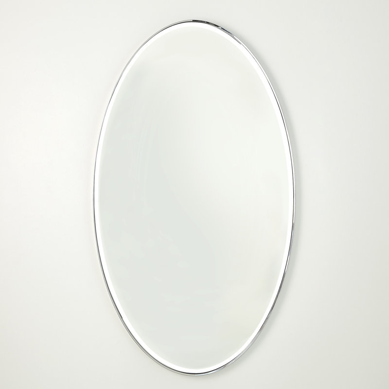 Elongated Oval Mirror-Nickel, 63" H x 35.5" W