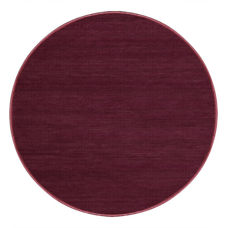 Machine Washable Solid Red Area Rug, Round 3'