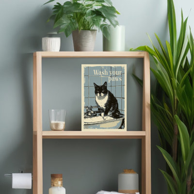 «Wash Your Paws», art mural rétro