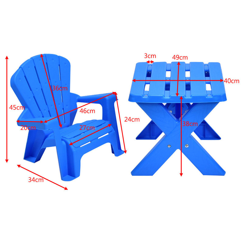 Dodd Kids Square Interactive Table and Chair Set, Blue
