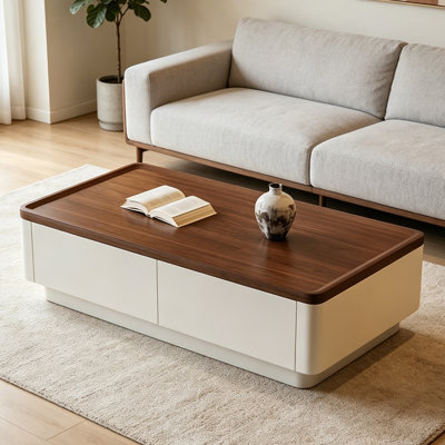Luxury-lite rectangular storage coffee table