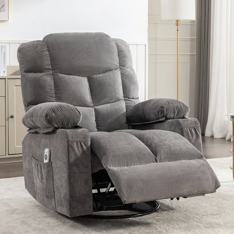 Fauteuil inclinable et berçant à massage, Gris