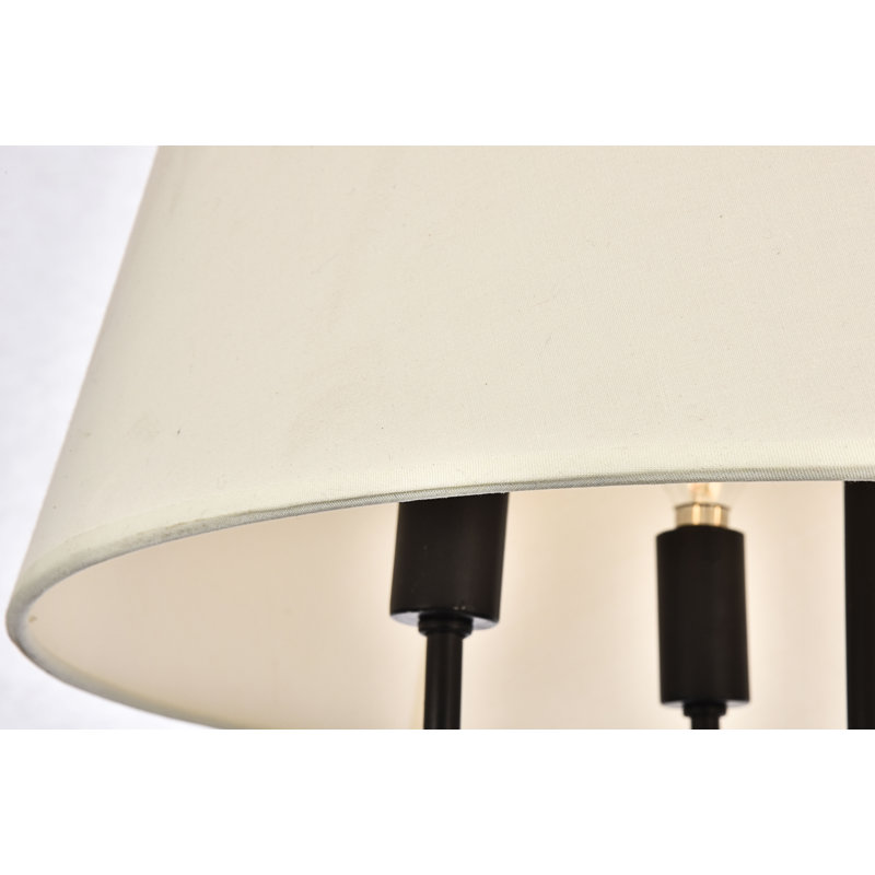 Luminaire suspendu tambour simple à 4 lumières Astrid, Noir