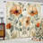 2Pcs Watercolor Poppy Flower Print Curtains Rod Pocket Panels Botanical Floral Design Elegant Soft Light Filtering Window Treatment for Living Room Bedroom Kitchen Home Decor|-769844329