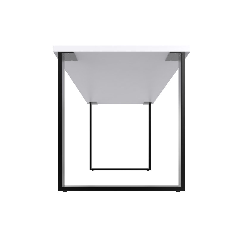 Nadica Metal Base Writing Desk, White, 75cm H x 140cm W x 70cm D
