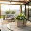 Boîte à fleurs Hexagon Terrace - gris brun