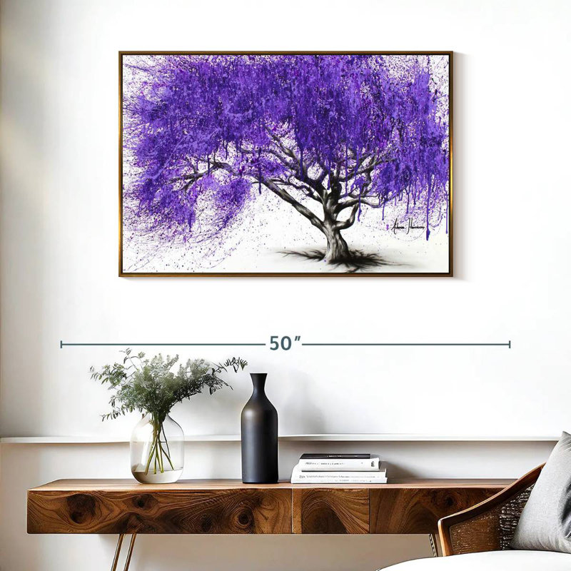Rendez-vous au Jacaranda, Cadre flottant doré, 37 po x 25 po