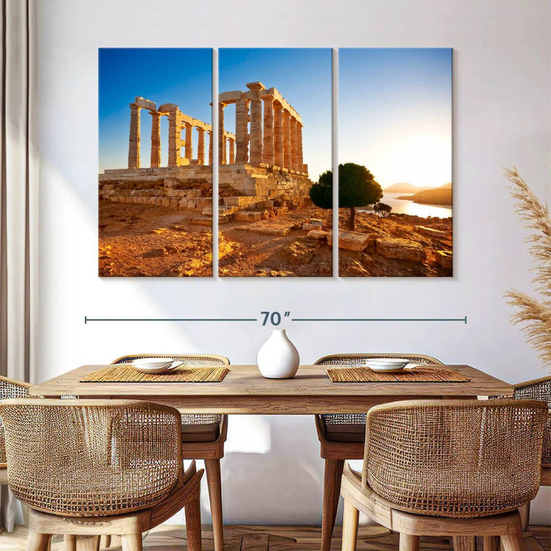 Temple Of Poseidon In Sounion, 36" H x 57" W