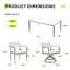 Ensemble de salle à manger 7 pièces en aluminium pour patio - 4 chaises, 2 chaises berçantes pivotantes avec coussins Sunbrella et table rectangulaire bicolore avec trou pour parasol, blanc mat et grisâtre