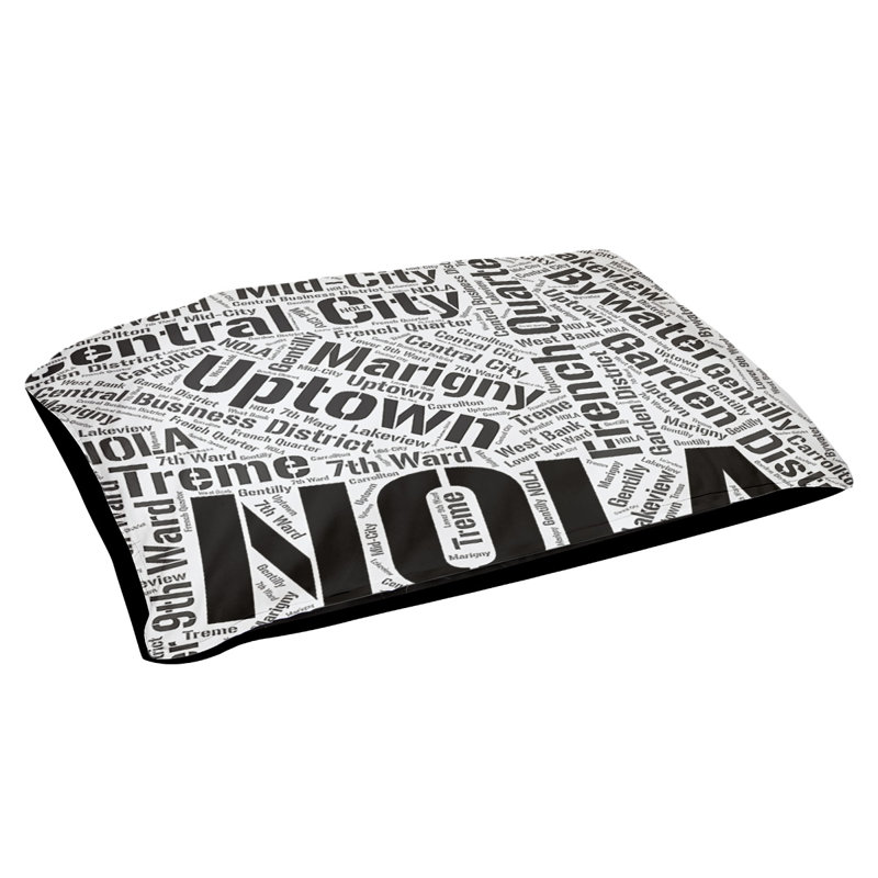 Oreiller rectangulaire designer, Grand L 50 po x l 40 po, Noir, Nouvelle-Orléans