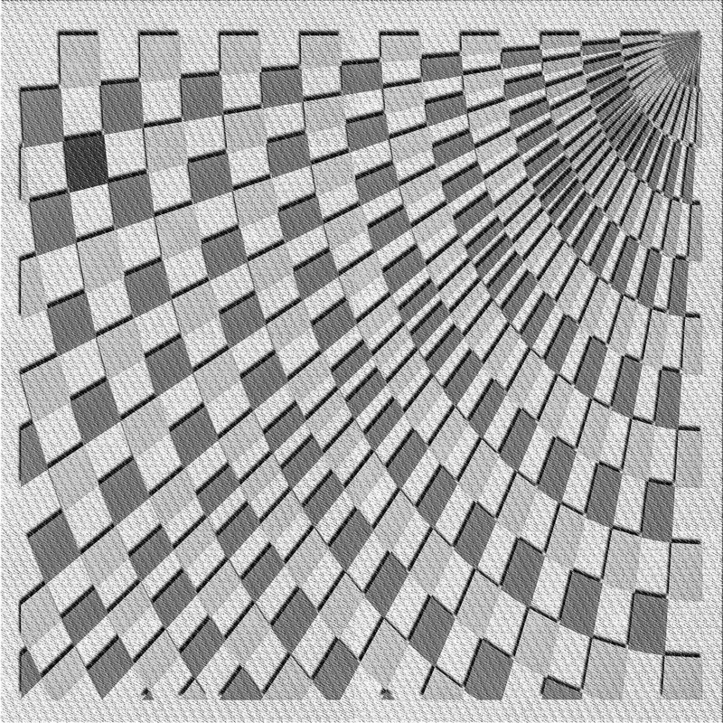 Tapis gris à motif géométrique Kibby, Carré 5 pi