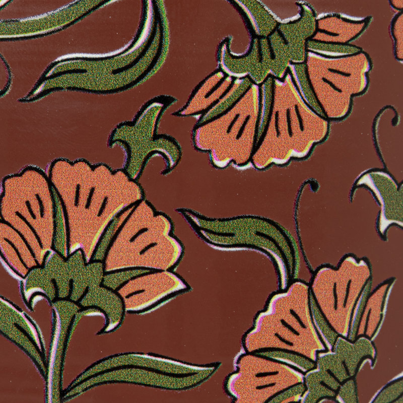 Vase en fer avec motifs floraux éclectiques