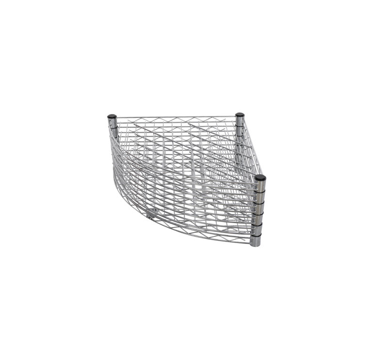 Étagère de coin en métal à 6 niveaux, organisateur de rangement réglable en métal robuste avec 6 tablettes, étagère de coin autoportante pour salle de bain, cuisine, salon - chrome
