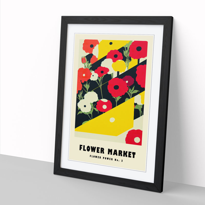 Flower Market Exhibition Power No.4 - Single Picture Frame Print on Wood, 34cm H x 25cm W x 2cm D