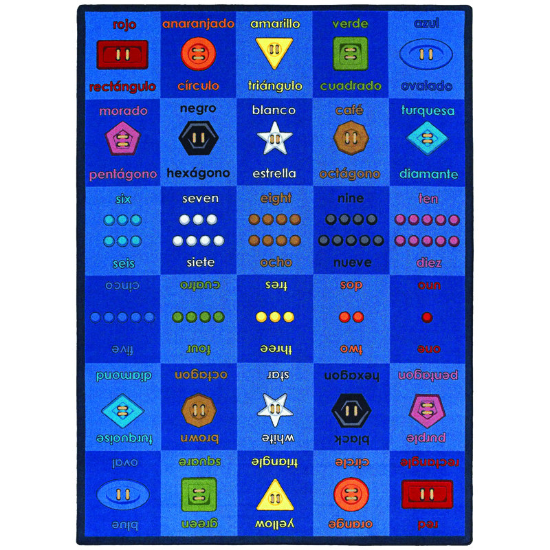 Educational Button Button Area Rug, Rectangle 5'4" x 7'8"