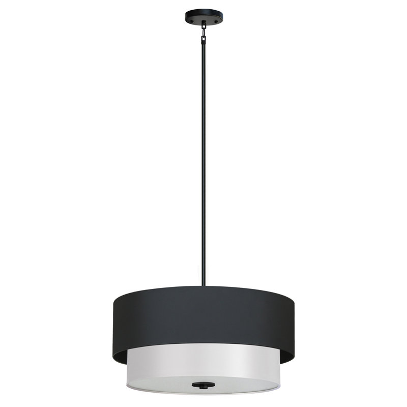 Double abat-jour tambour 3 lumières