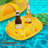 3-in-1 PVC Inflatable Pool Floats, Pineapple Pool Raft with Drink Holder and Detachable Backrest