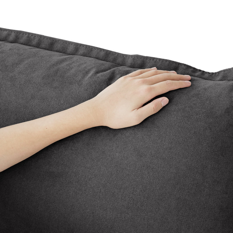 Chaise rembourrée moderne en tissu Conner, Gris