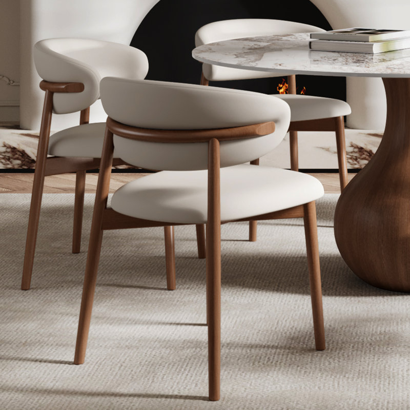 Otelia 7PCS Round Dining Table Chairs Set, Brown, 29.52"H x 53.15"L x 53.15"W, 7 Pieces: Table, 6 Chairs