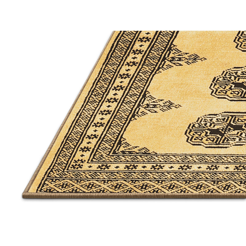 Tapis oriental oriental fabriqué à la machine en brun, Rectangle 2 pi x 3 pi