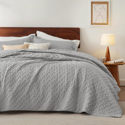 Quilts Lightweight Bedspreads with Basket Weave Pattern, Soft Quilt Bedding Set, Hazel Comforter Set Coverlet